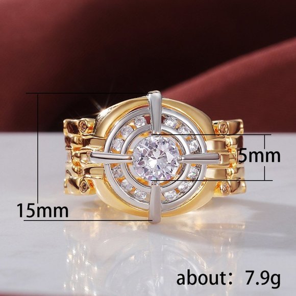 ⚡Shiny Advanced Zircon Watch Dial Fashion Tops Luxury Ring for Man, MARR9062 - Picture 4 of 4